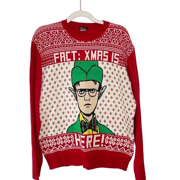 Men's Dwight Schrute The Office Ugly Christmas Sweater sz. XL #II - Picture 1 of 10